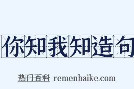 你知我知造句是什么意思的图片